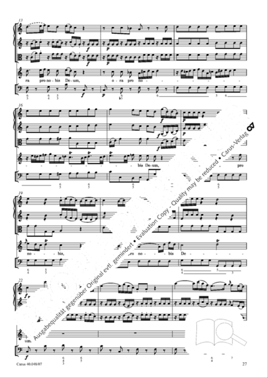 Regina coeli in B-Flat Major, K. 127 4-Part scores gallery preview page 28