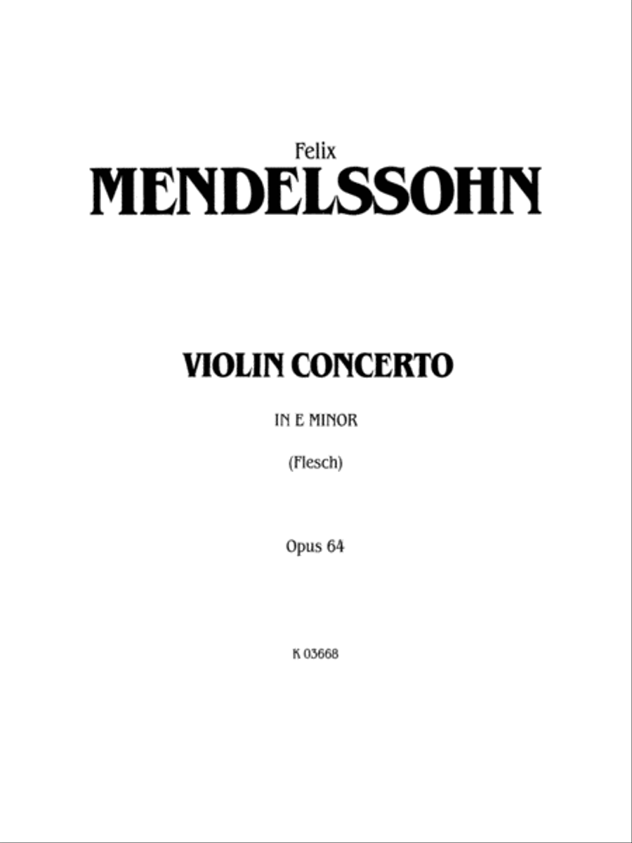 Mendelssohn: Violin Concerto, Op. 64 (Arr. Carl Flesch) Violin Solo scores gallery preview page 1