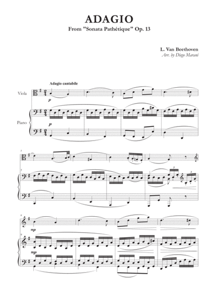 Adagio from "Sonata Pathetique" for Viola & Piano image number null