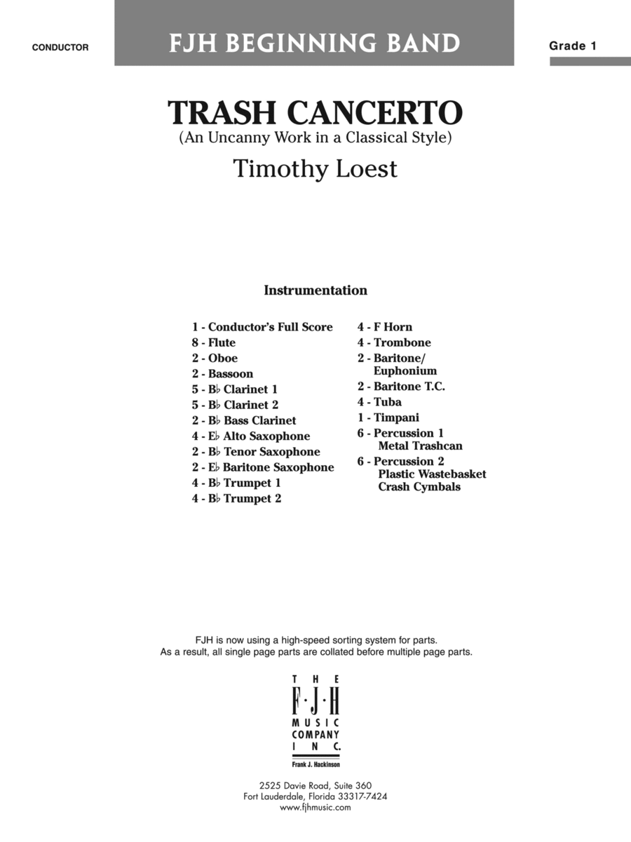 Trash Cancerto: Score Concert Band scores gallery preview page 1