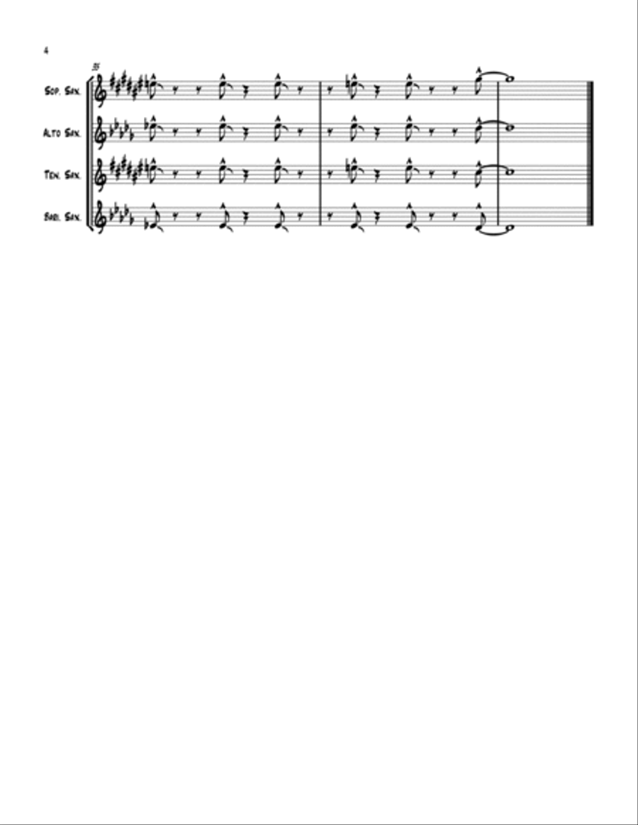 Peter Gunn Peter Gunn Saxophone Quartet scores gallery preview page 6