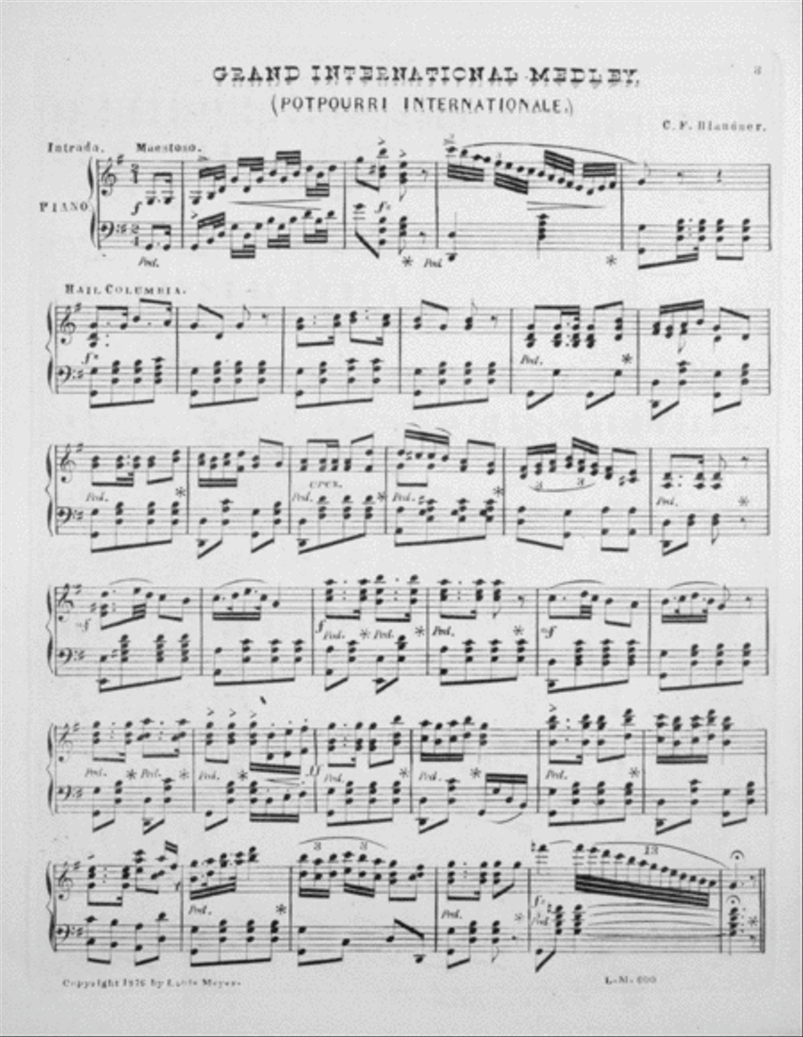 Grand International Medley (Potpourri Internationale) Piano Solo scores gallery preview page 2