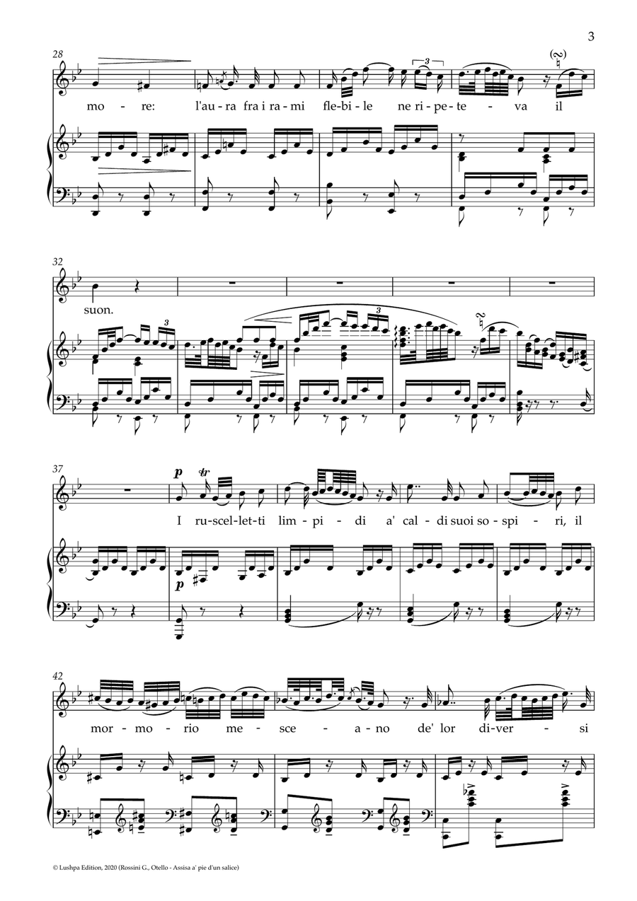 Assisa a' piè d'un salice Piano, Vocal scores gallery preview page 5