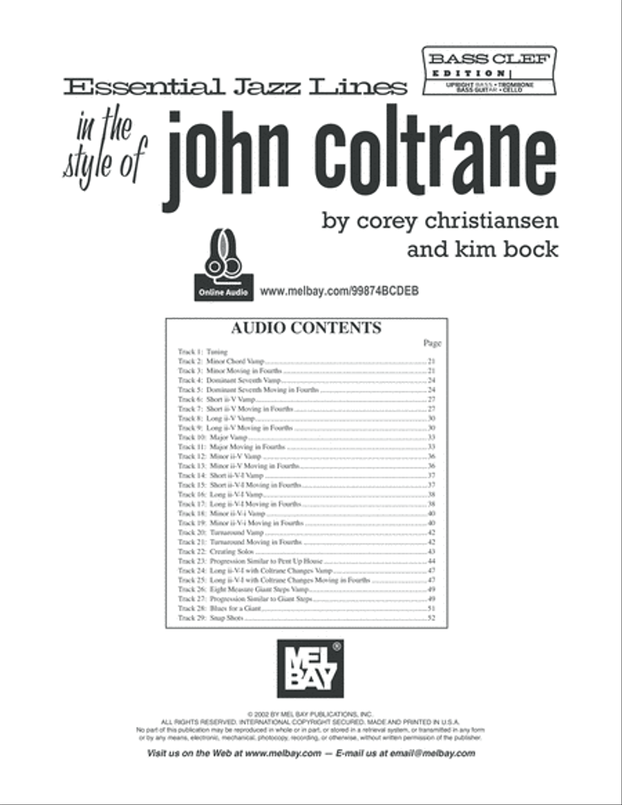Essential Jazz Lines: Bass Clef in the Style of John Coltrane Double Bass scores gallery preview page 2