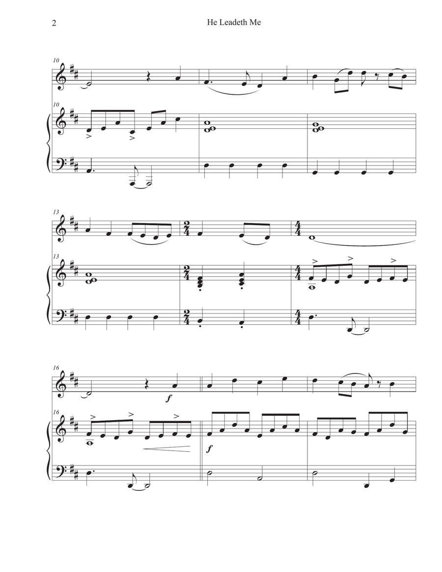 He Leadeth Me (Oboe-Piano) Piano scores gallery preview page 2