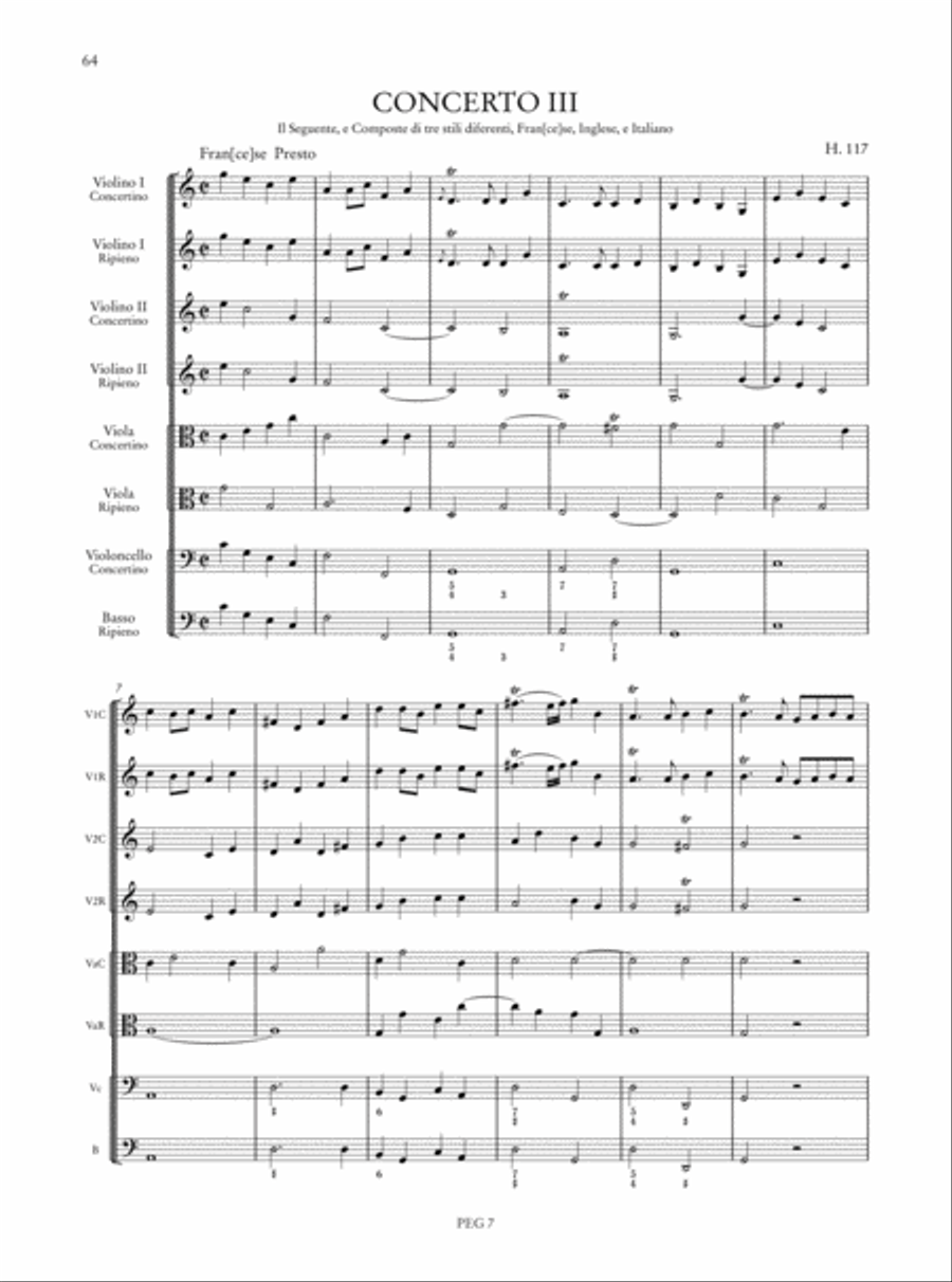 6 Concertos Op. 7 (H. 115-120) Orchestra scores gallery preview page 4