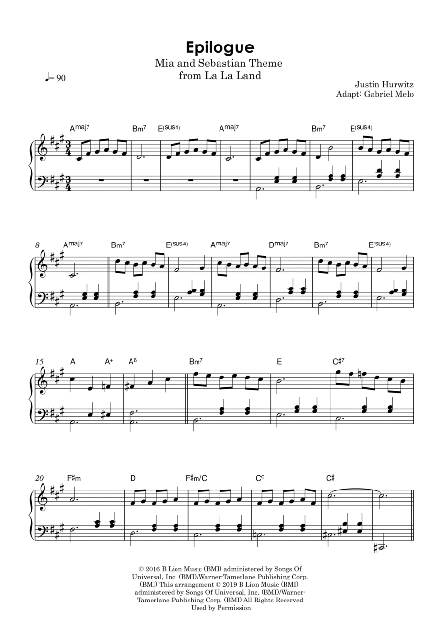 Epilogue Piano Solo scores gallery preview page 1