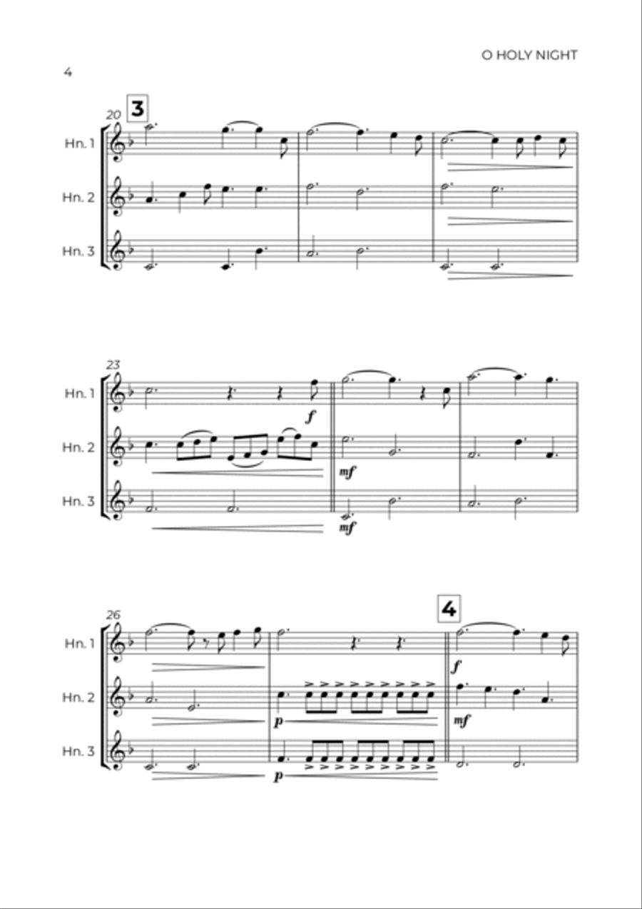 O Holy Night Brass Ensemble scores gallery preview page 4