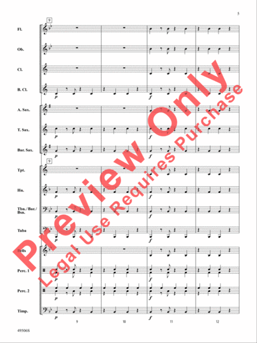 Trombones in Paradise Concert Band scores gallery preview page 6