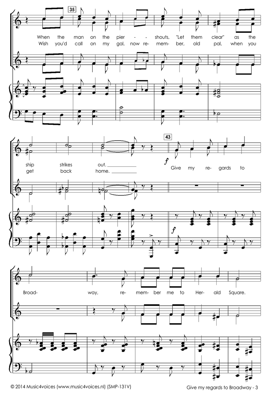 Give my regards to Broadway SSAA scores gallery preview page 5