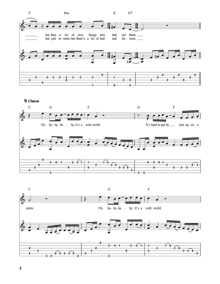 Wild World Acoustic Guitar scores gallery preview page 2