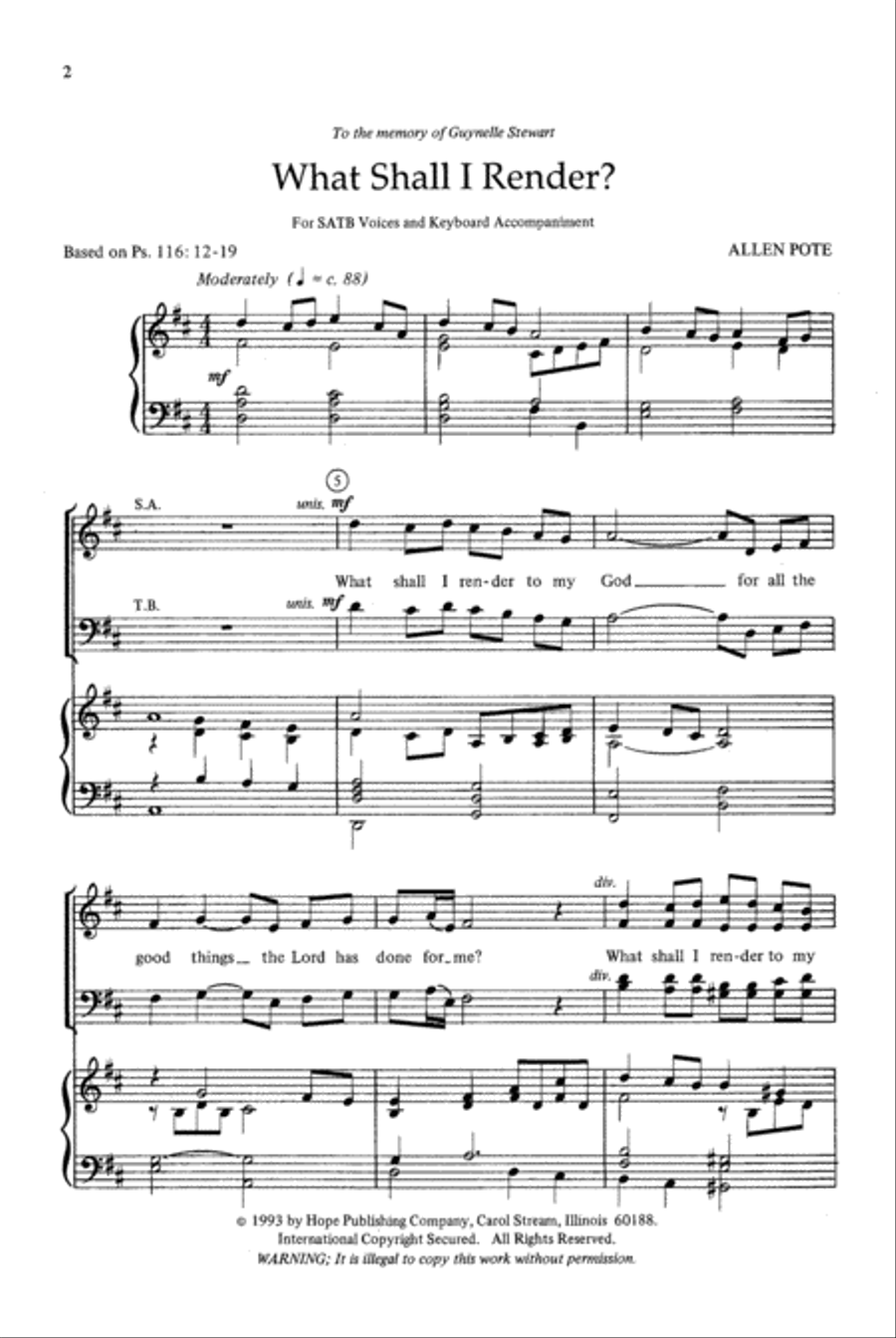 What Shall I Render? What Shall I Render? 4-Part scores gallery preview page 2