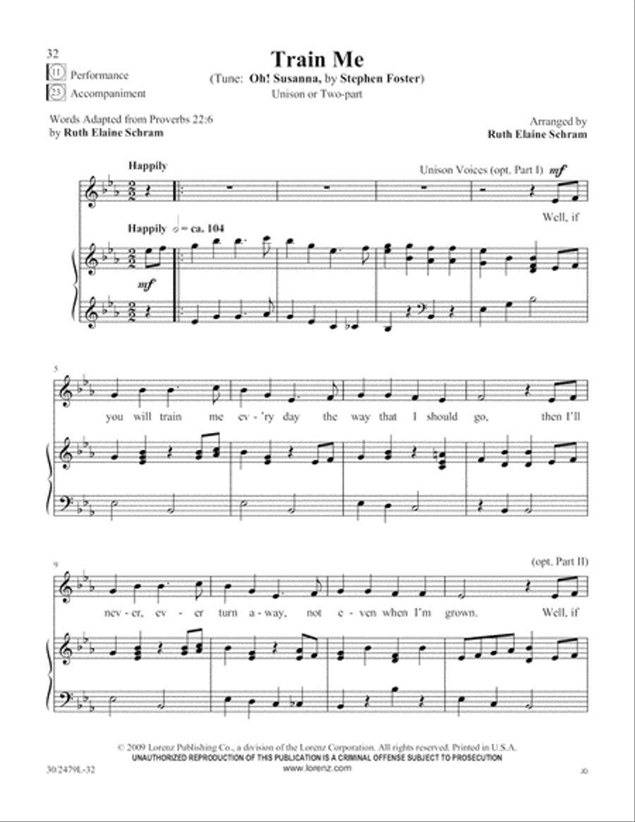 Scripture Songs Unison Choir scores gallery preview page 33