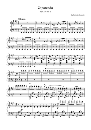 Zapateado - Op.23, No. 2 – Spanish Dances - Pablo Sarasate - For Piano Solo
