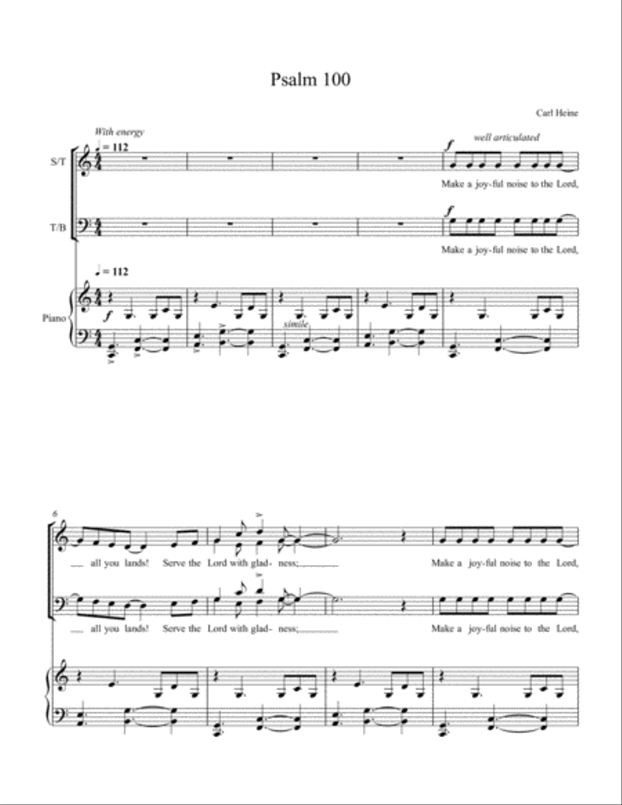 Psalm 100 (SATB) Psalm 100 (SATB) 4-Part scores gallery preview page 2