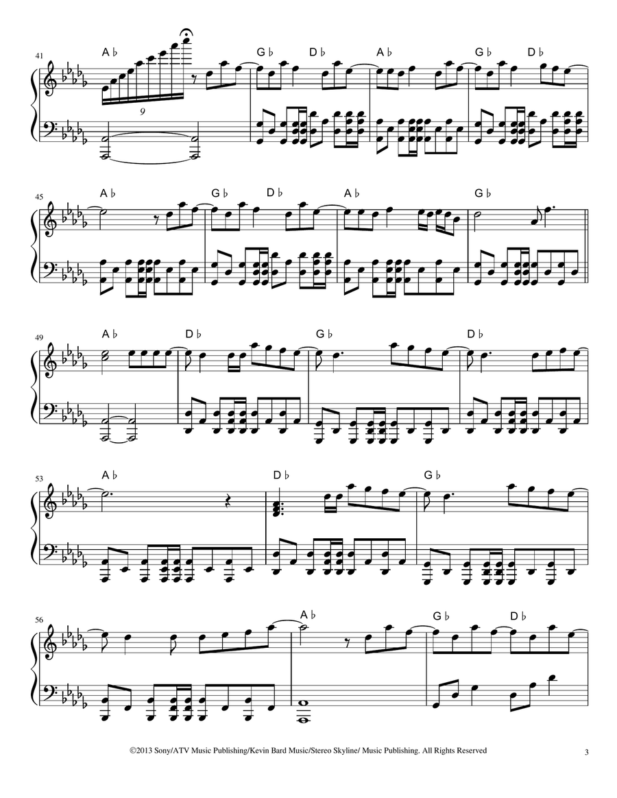 Sad Song Piano Solo scores gallery preview page 3