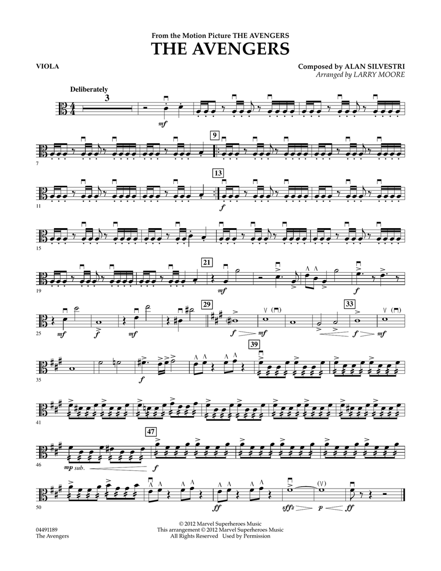 The Avengers (Main Theme) (arr. Larry Moore) - Viola Orchestra scores gallery preview page 1