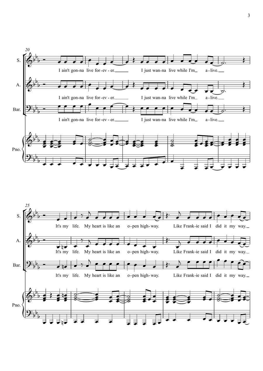 It's My Life 3-Part scores gallery preview page 3