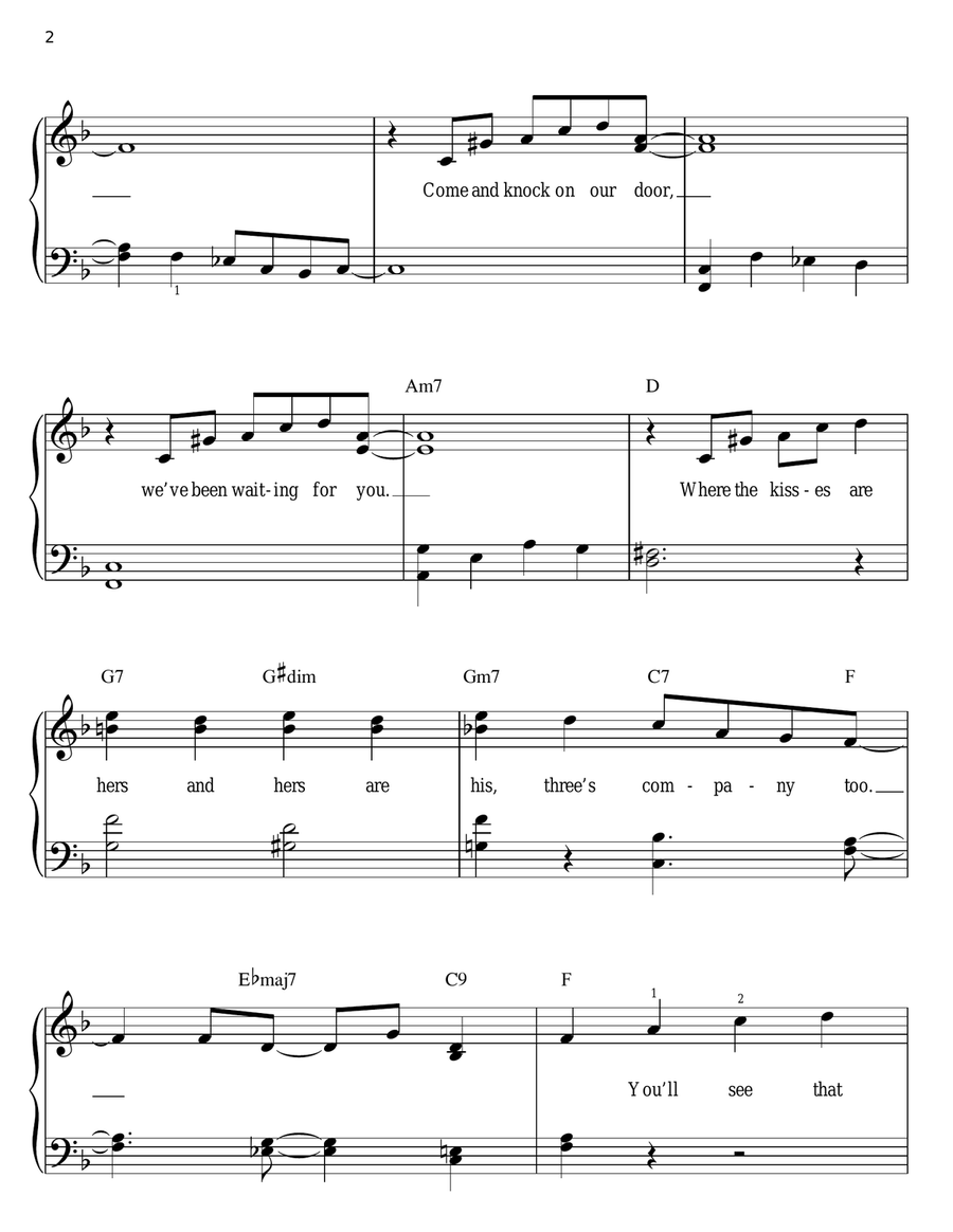 Three's Company Theme Easy Piano scores gallery preview page 2