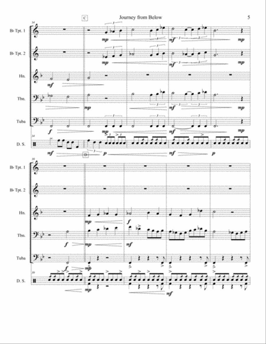Journey from Below Brass Ensemble scores gallery preview page 5