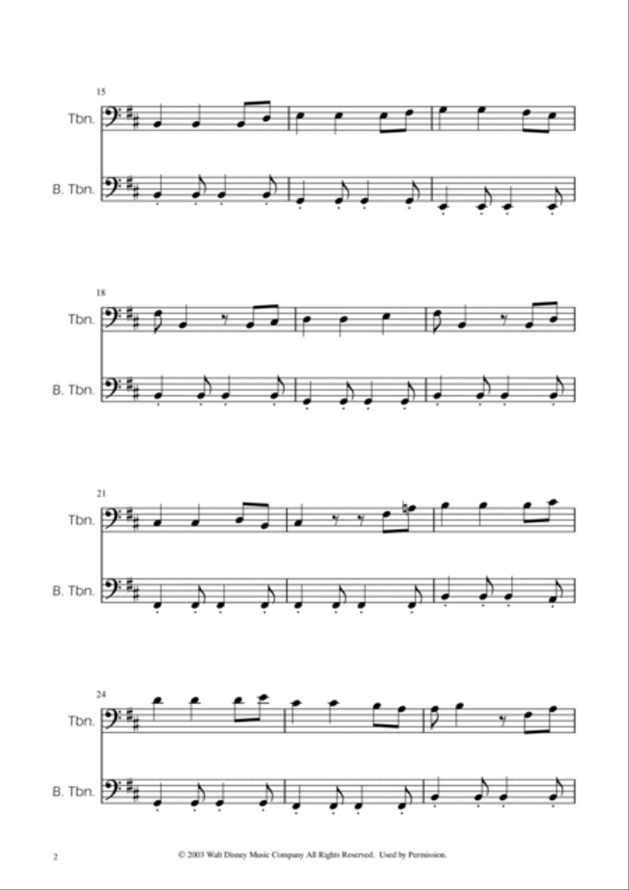 He's A Pirate He's A Pirate Trombone Duet scores gallery preview page 2
