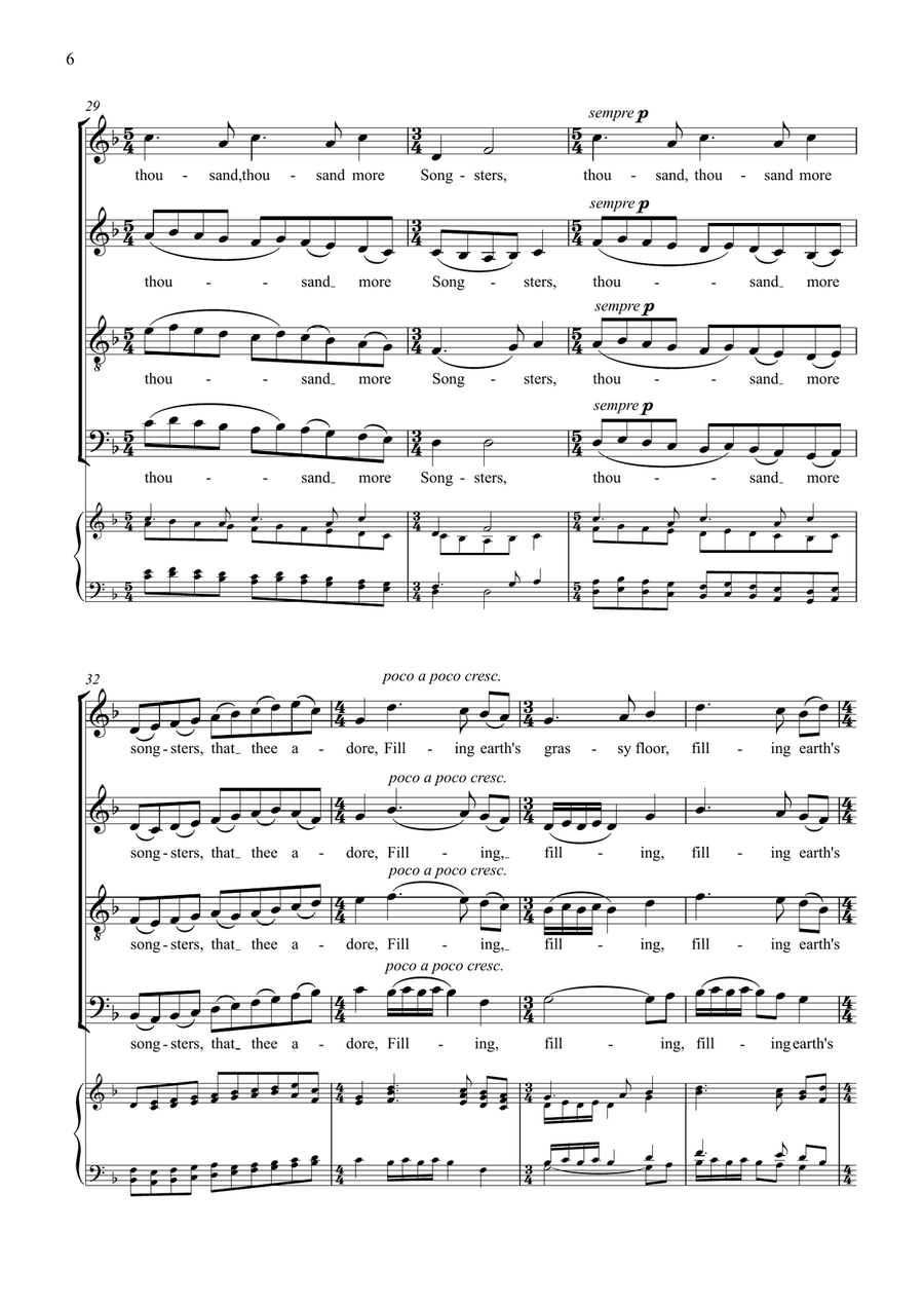 A Summer Garland (choral suite for mixed choir unaccompanied) Divisi scores gallery preview page 6