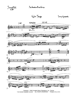 Killer Tango - Bb Trumpet 2 (Brass Quintet)