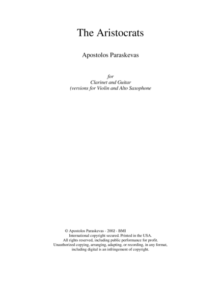 The Aristocrats, Classical Guitar, Clarinet/sax/Violin