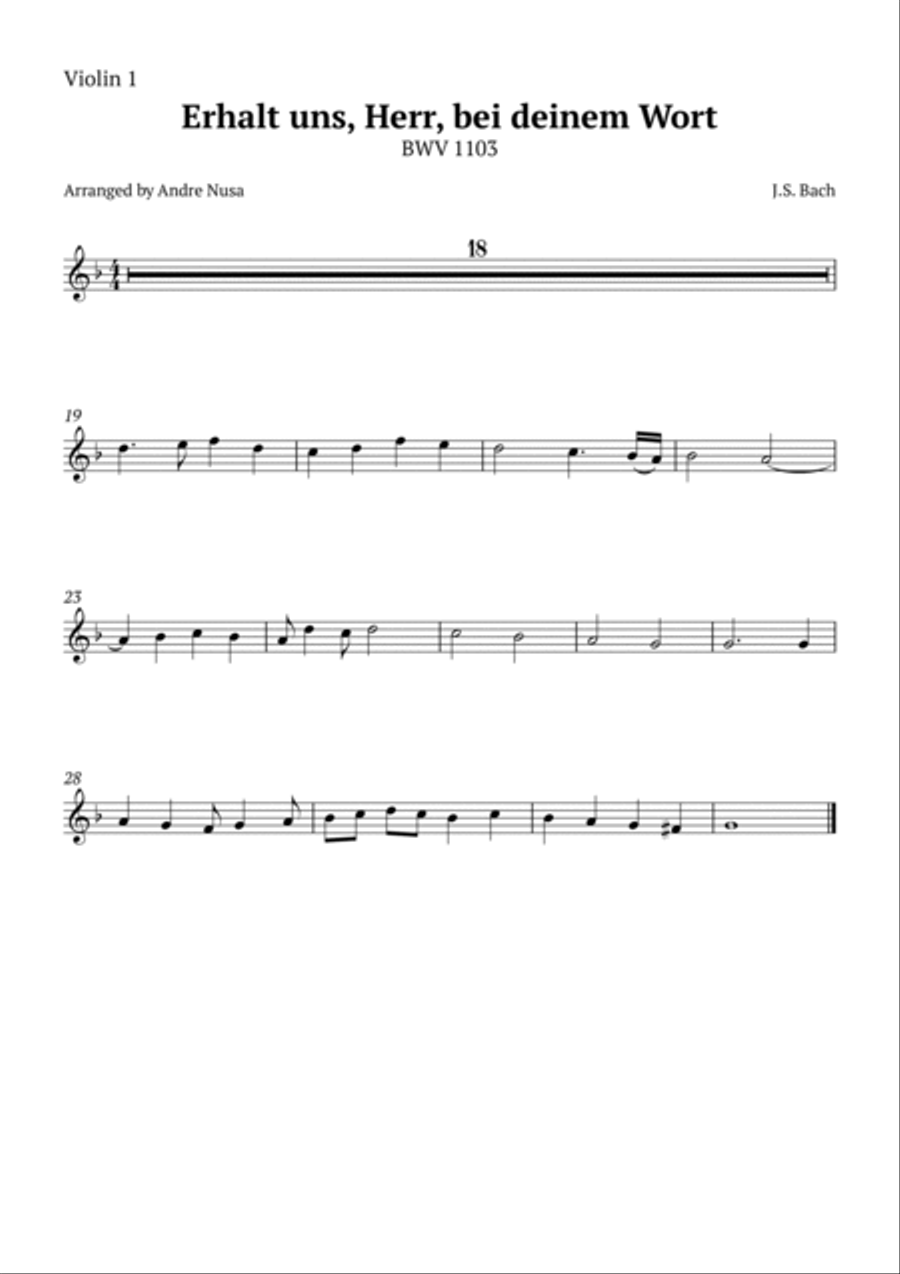 Erhalt uns, Herr, bei deinem Wort BWV 1103 String Quartet scores gallery preview page 4