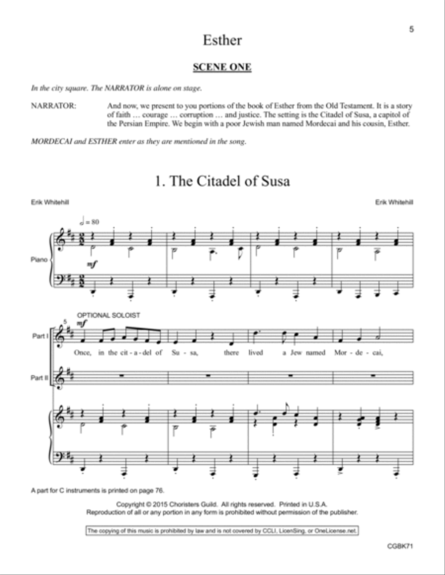 Esther (Director's Score) Unison Choir scores gallery preview page 5
