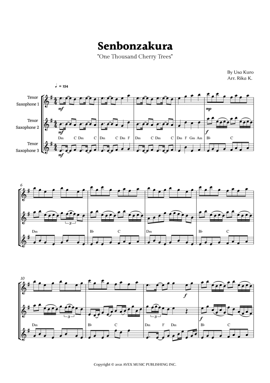 Senbonzakura Woodwind Trio scores gallery preview page 1
