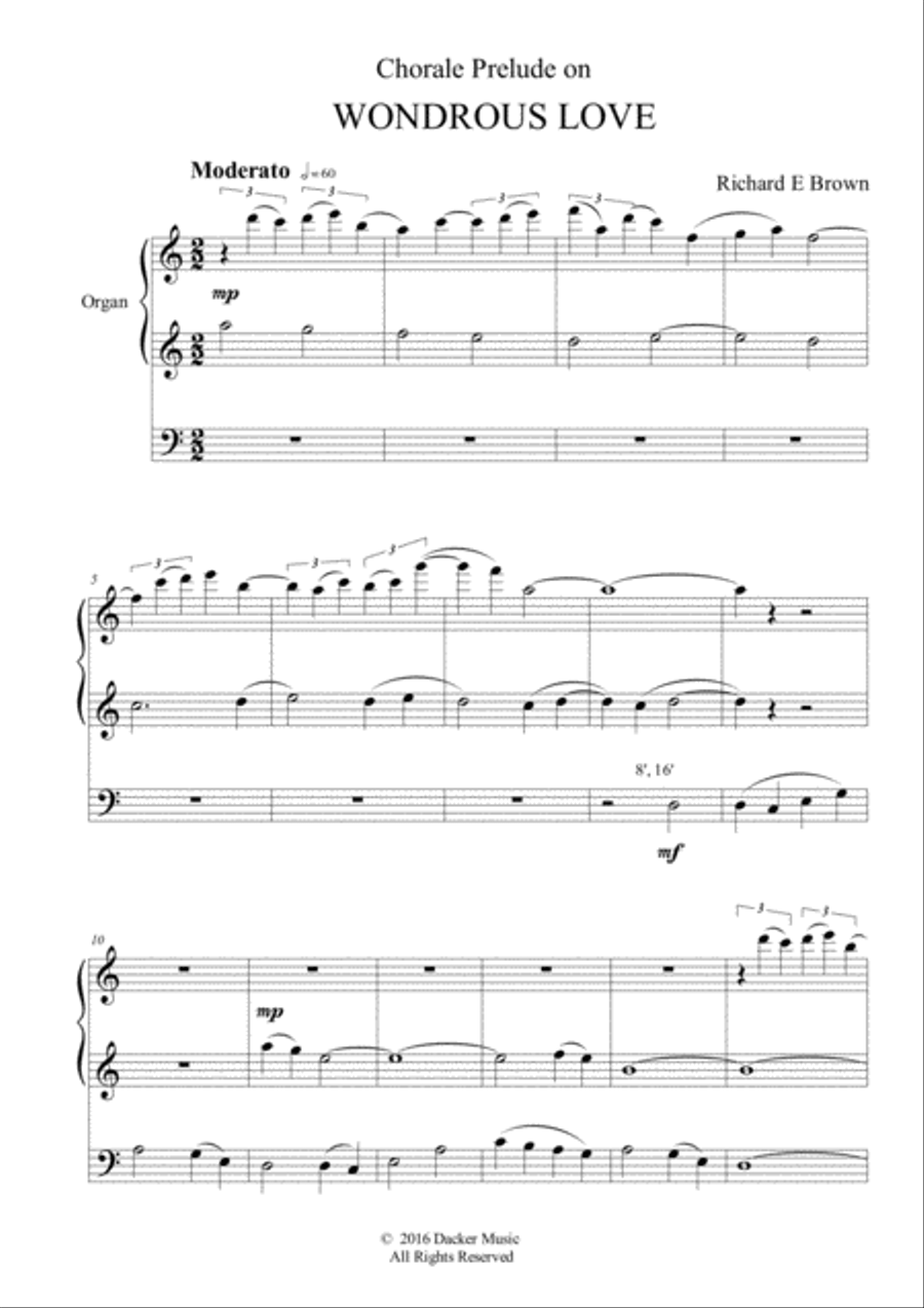 Chorale Prelude on Wondrous Love Organ Solo scores gallery preview page 3