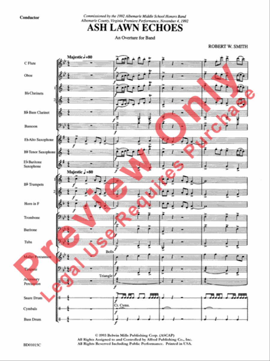 Ash Lawn Echoes (An Overture for Band) Concert Band scores gallery preview page 4