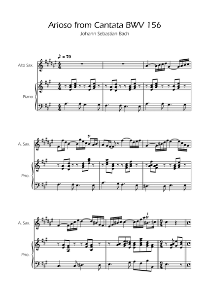 Arioso BWV 156 - Alto Sax Solo w/ Piano image number null