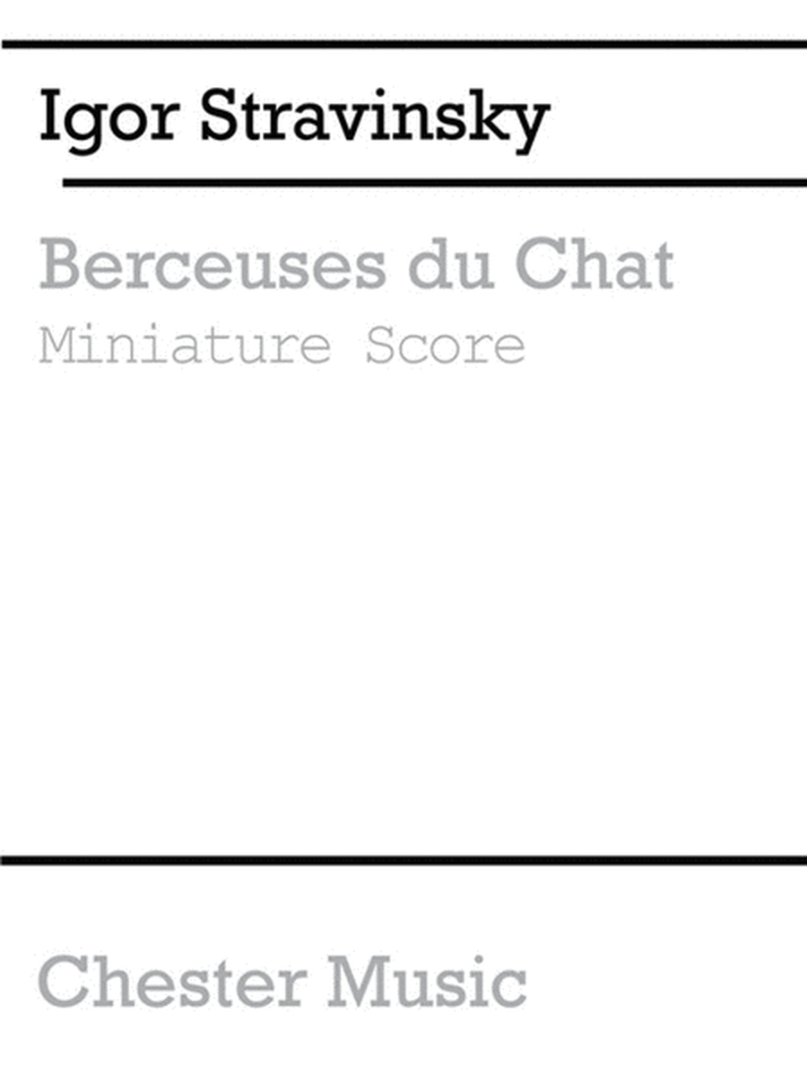 Berceuses Du Chat (Miniature Score)
