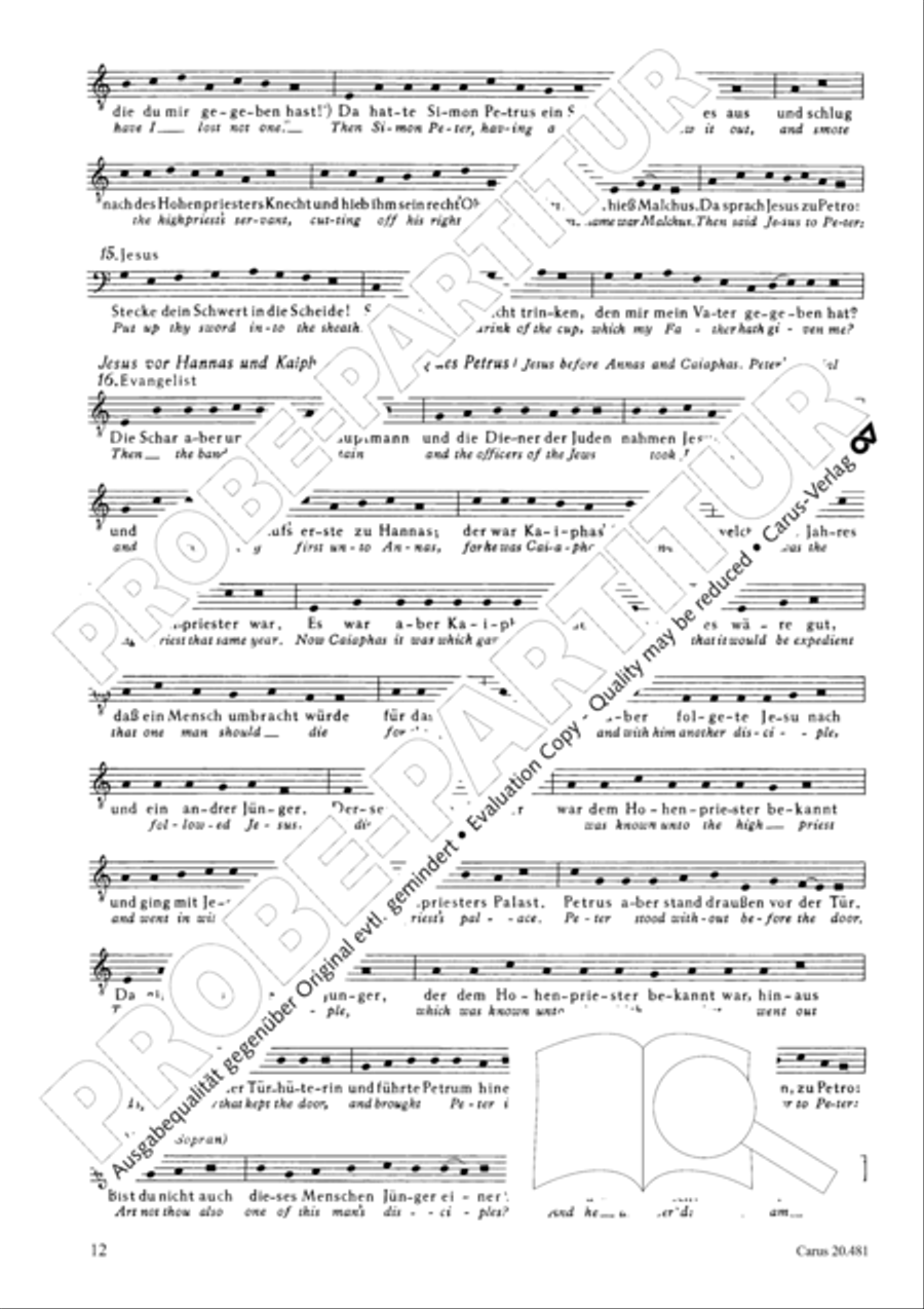 St. John Passion / The Passion of our Lord and Saviour Jesus Christ 4-Part scores gallery preview page 13