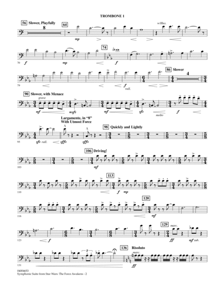 Symphonic Suite from Star Wars: The Force Awakens - Trombone 1