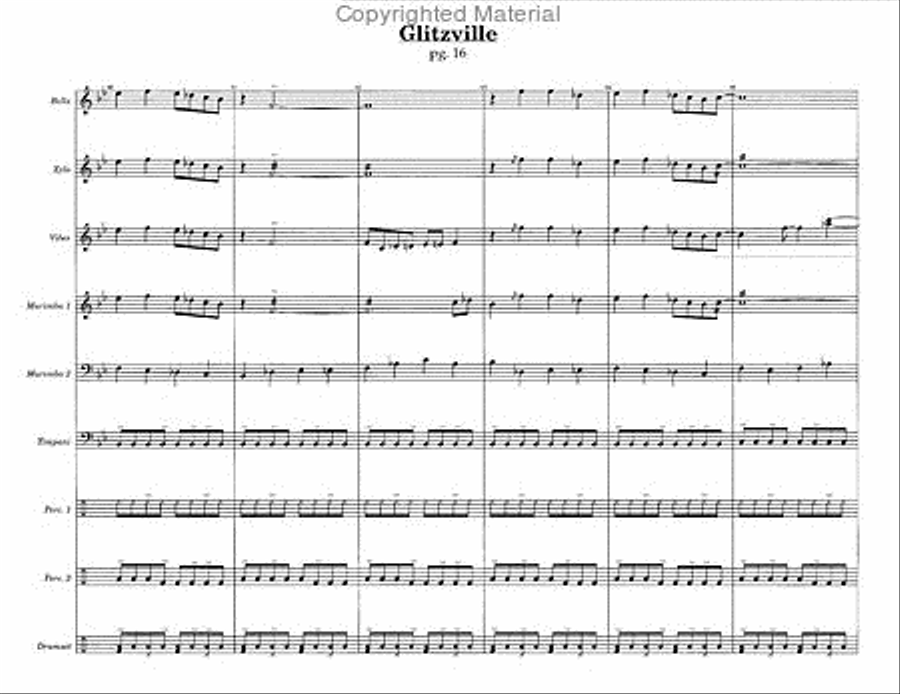 Glitzville! Glitzville! Percussion Ensemble scores gallery preview page 4