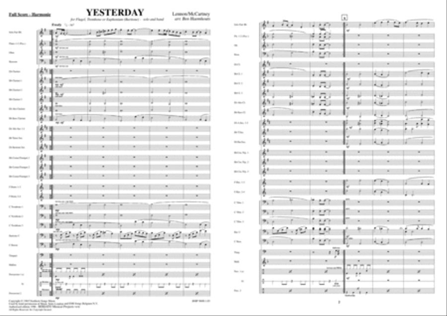 Yesterday Yesterday Brass Band scores gallery preview page 2