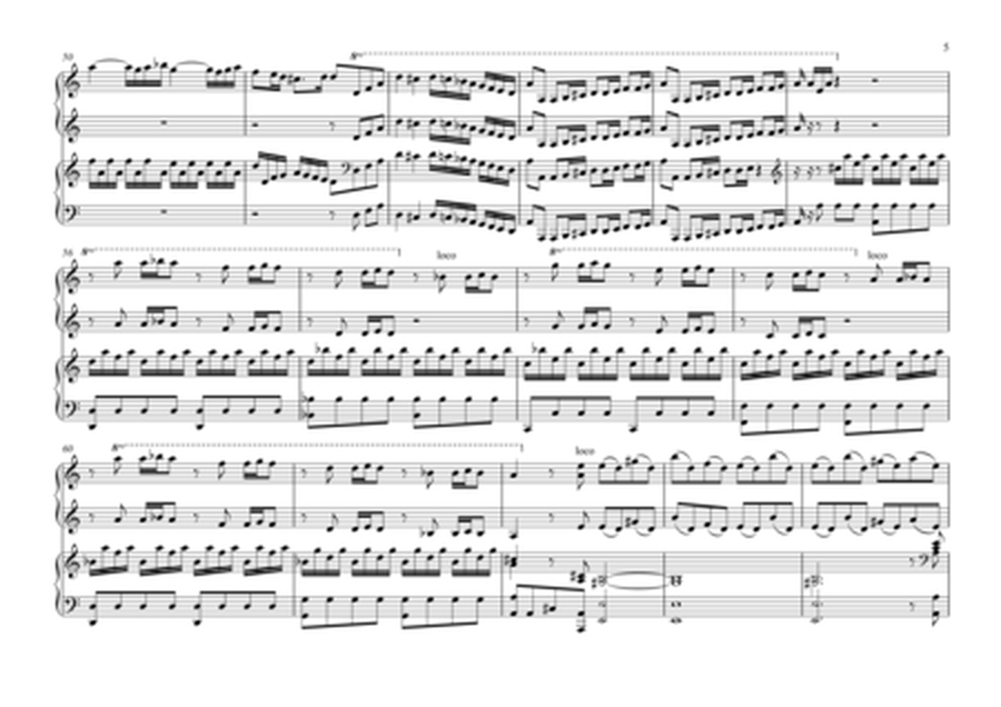 Vivaldi / Bach 2 Violin / Organ Concerto II in A minor arr Piano Duet, 1. Allegro, 2. Adagio, 3. Allegro image number null