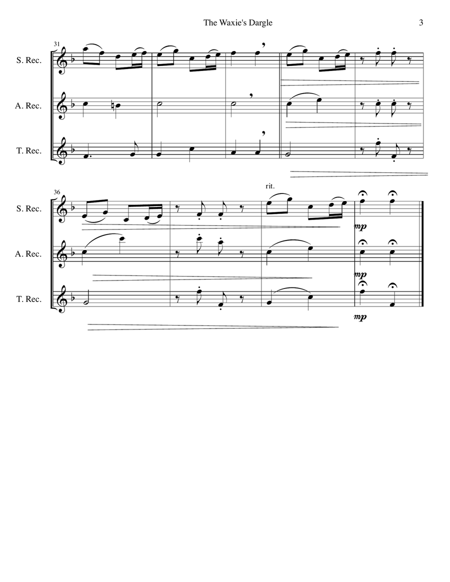 15 easy trios for recorder trio (soprano, alto, tenor) Soprano Recorder scores gallery preview page 3