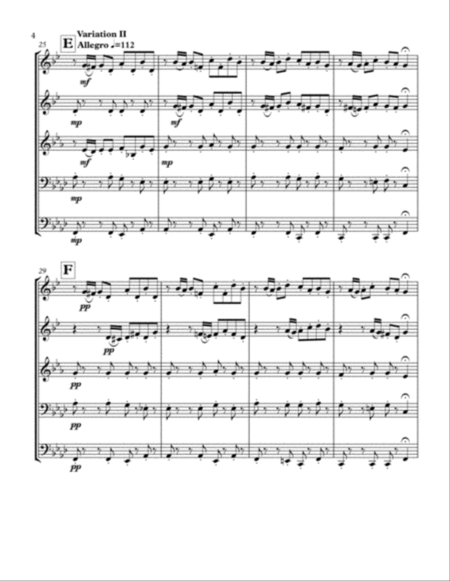 Chorale and Five Variations for Brass Quintet Brass Quintet scores gallery preview page 4