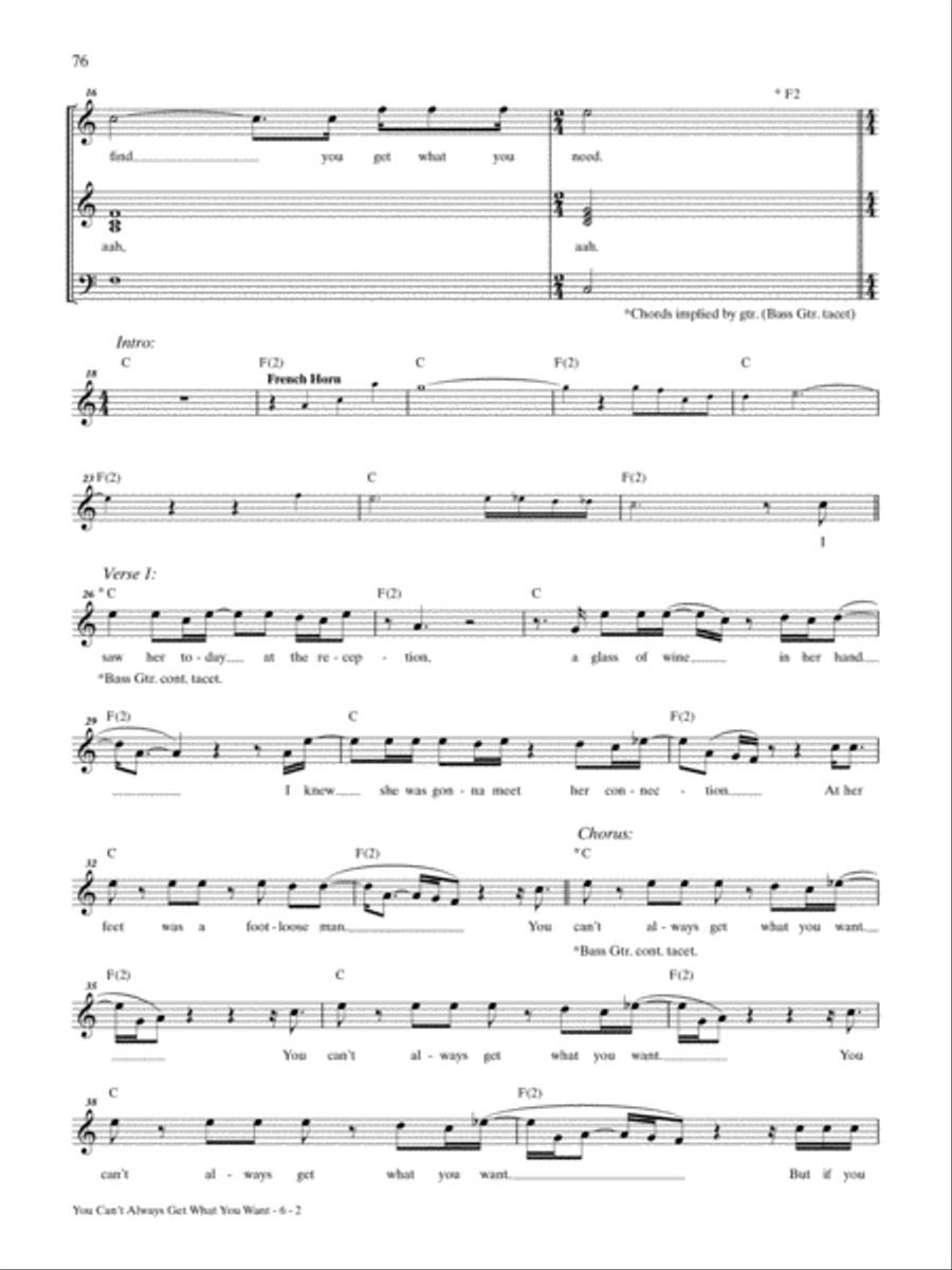 You Can't Always Get What You Want Bass Guitar Tablature scores gallery preview page 2