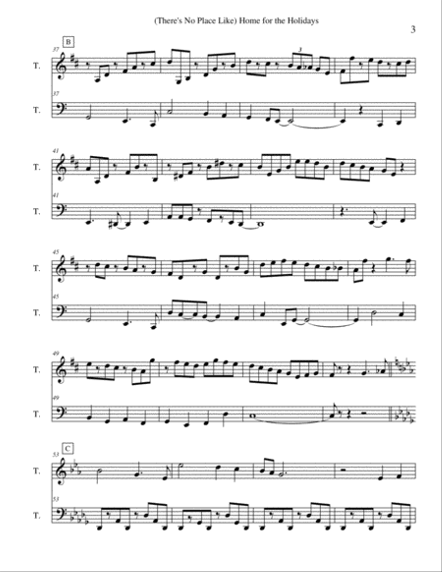 (There's No Place Like) Home For The Holidays Brass Duet scores gallery preview page 3
