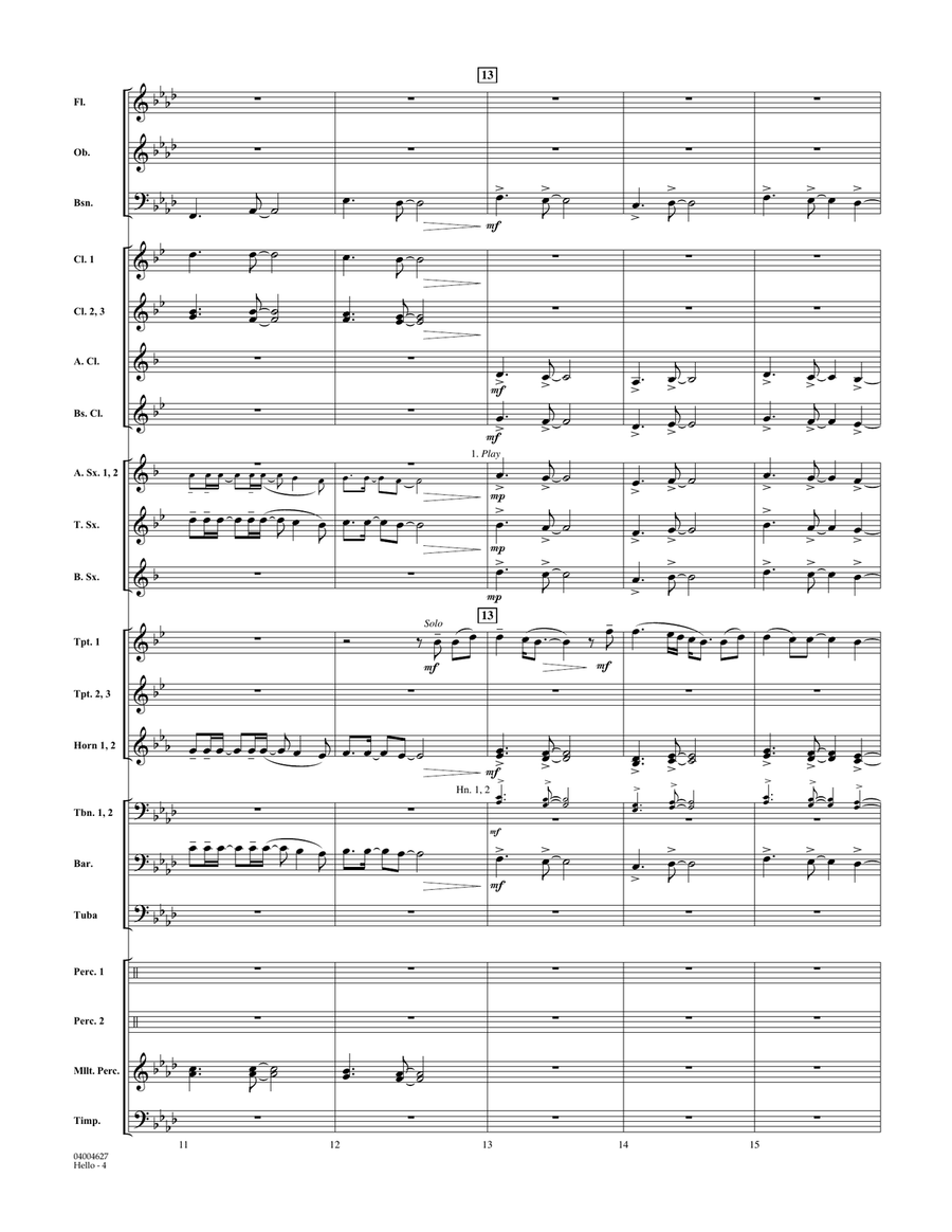 Hello - Conductor Score (Full Score) Concert Band scores gallery preview page 4