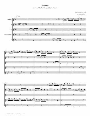 Prelude 02 from Well-Tempered Clavier, Book 2 (Clarinet Quintet)