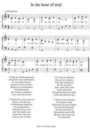 In the hour of trial. A new tune to a wonderful old hymn.