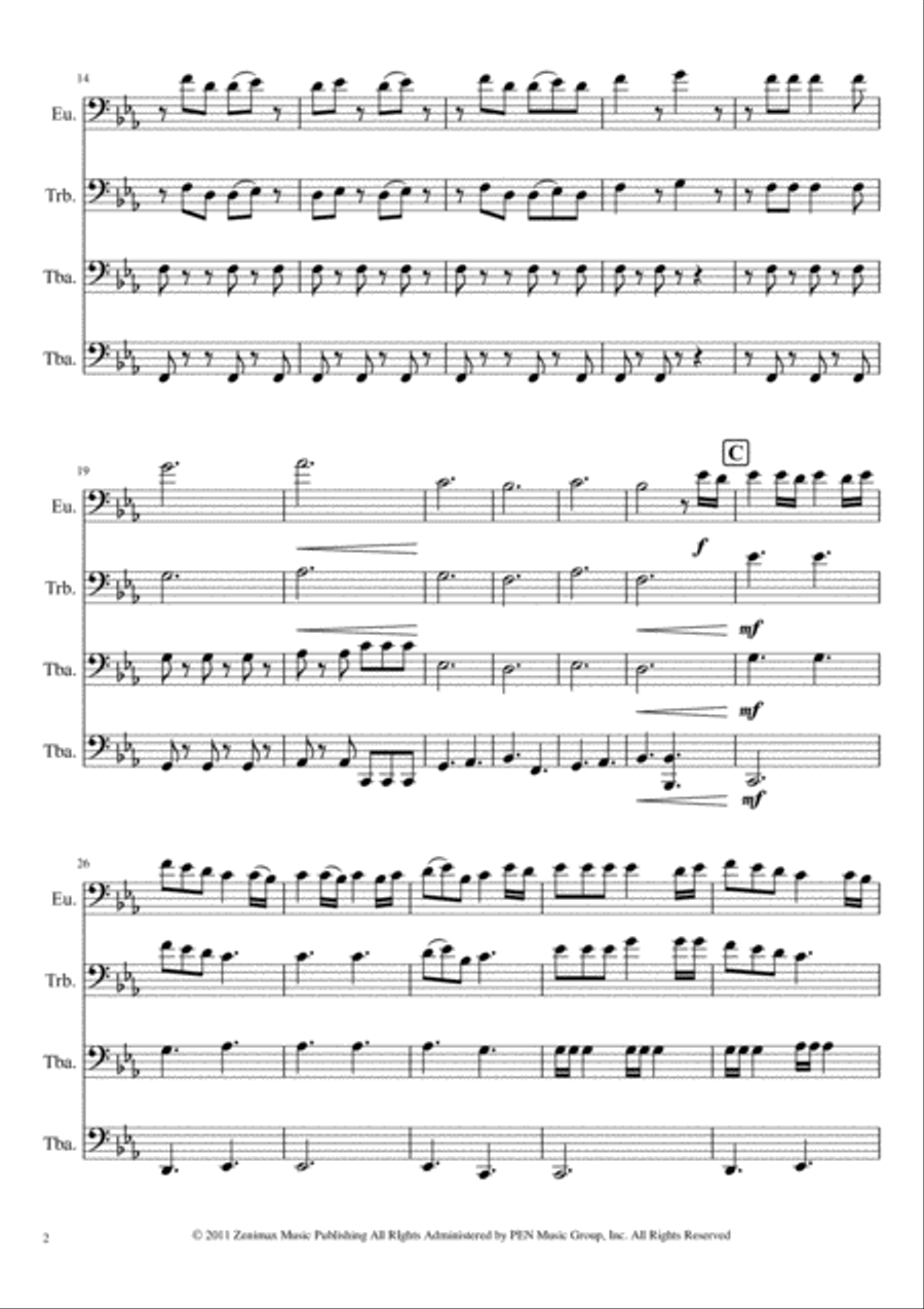 Dragonborn (skyrim Theme) Brass Ensemble scores gallery preview page 2