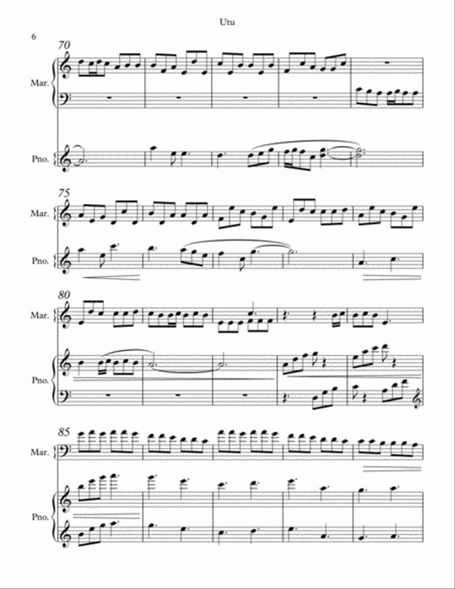 Utu - Dance of Balance and Unity Piano scores gallery preview page 6