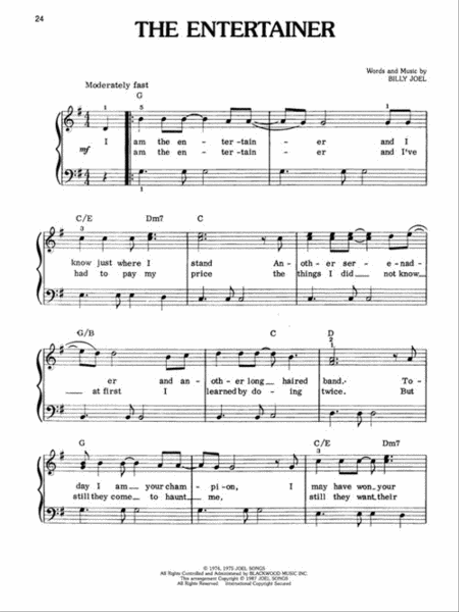 Billy Joel Piano, Vocal, Guitar scores gallery preview page 4